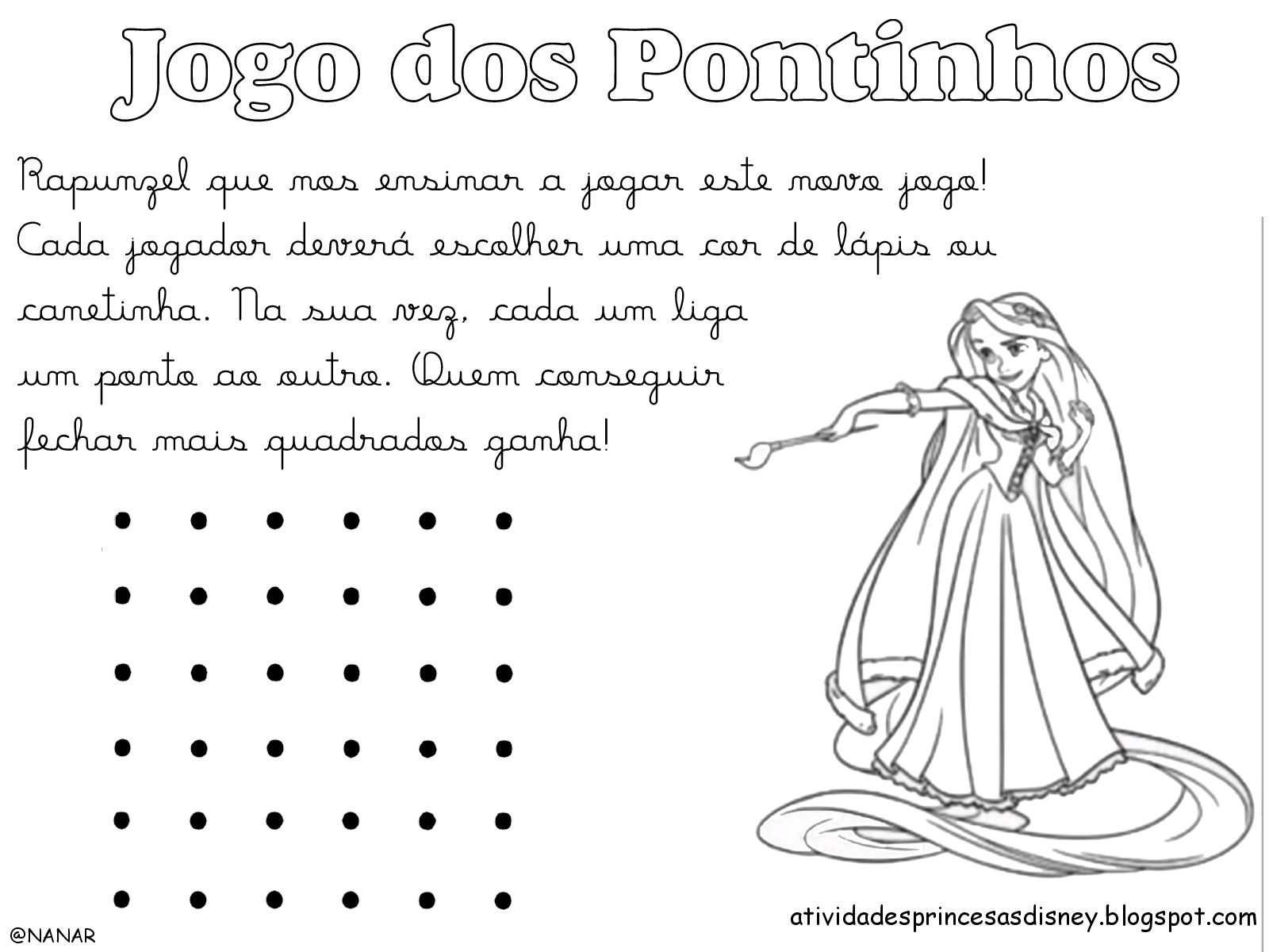 Pedagogia Século XXI Jogo dos Pontinhos Rapunzel