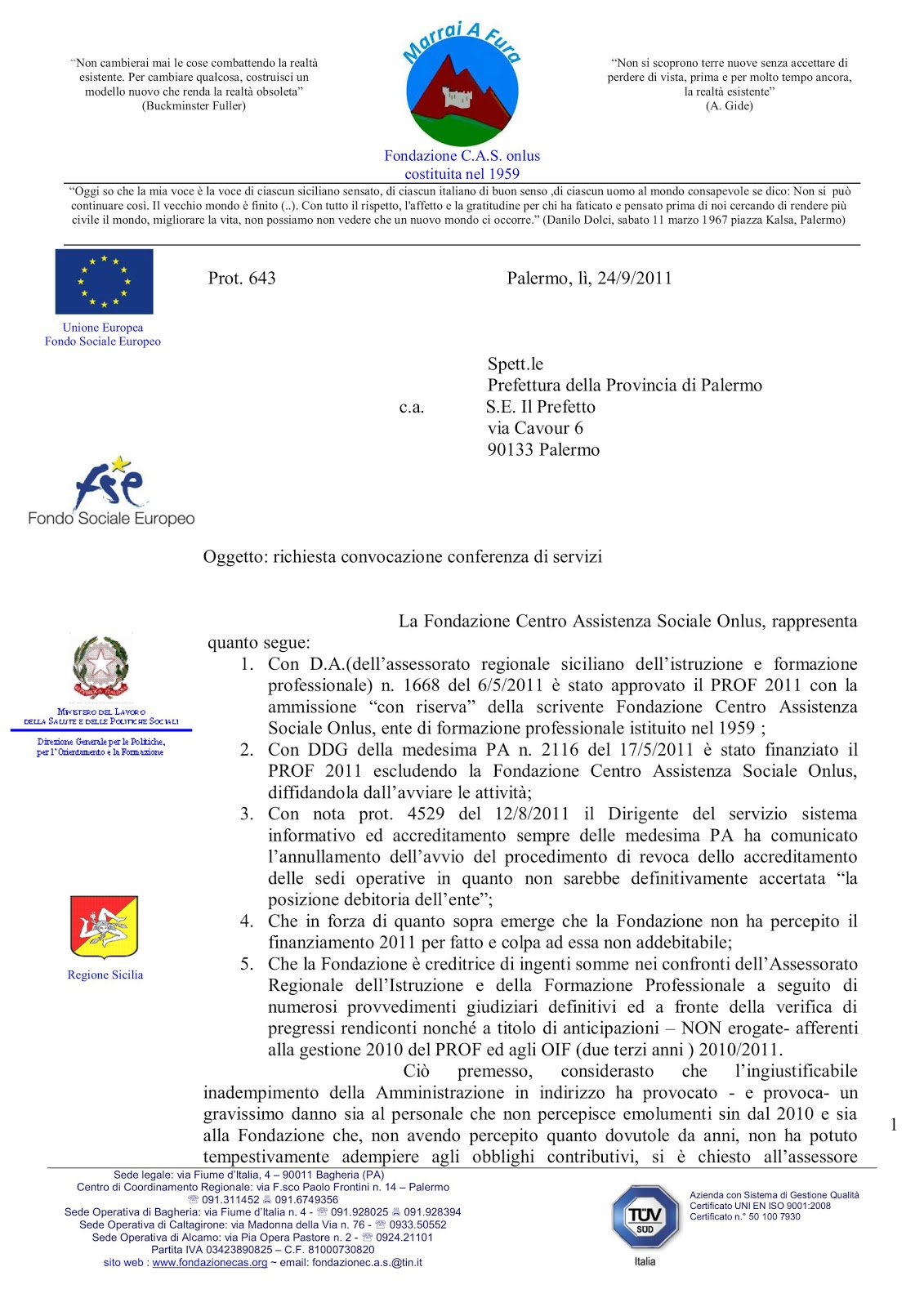 Unione Lavoratori Liberi Formazione Professionale RICHIESTA