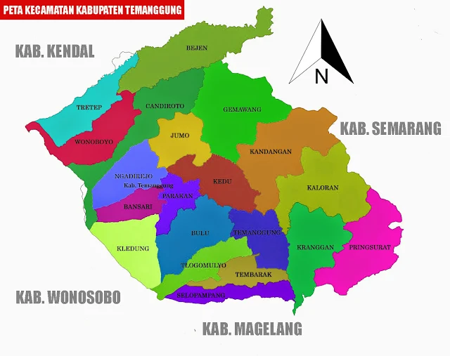 Gambar Peta Kecamatan Kabupaten Temanggung