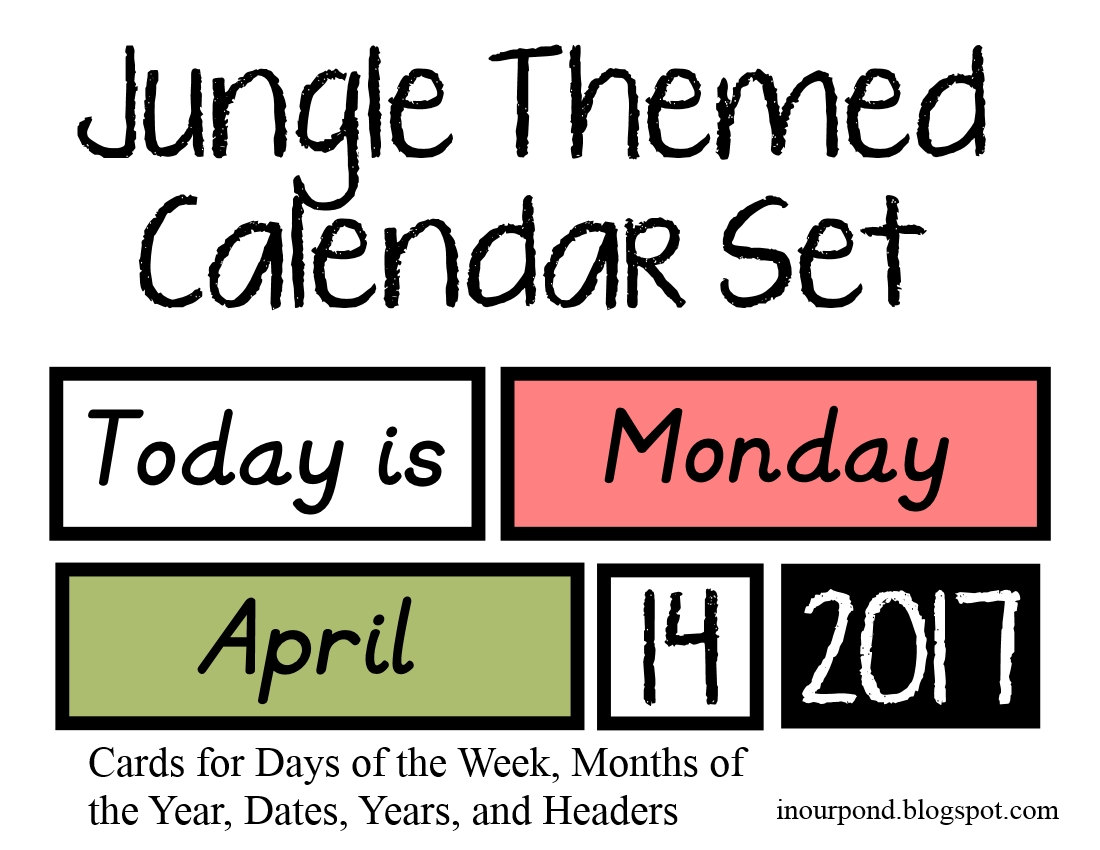 Jungle Classroom Calendar In Our Pond