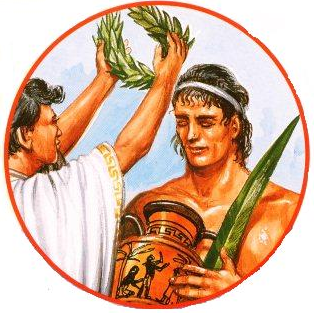 athlete crowned - ancient Greek games