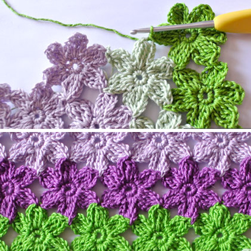 Crochet Flower Stitch - Diagram + step by step instructions