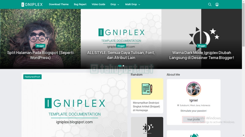 Template Igniplex Gratis Premium
