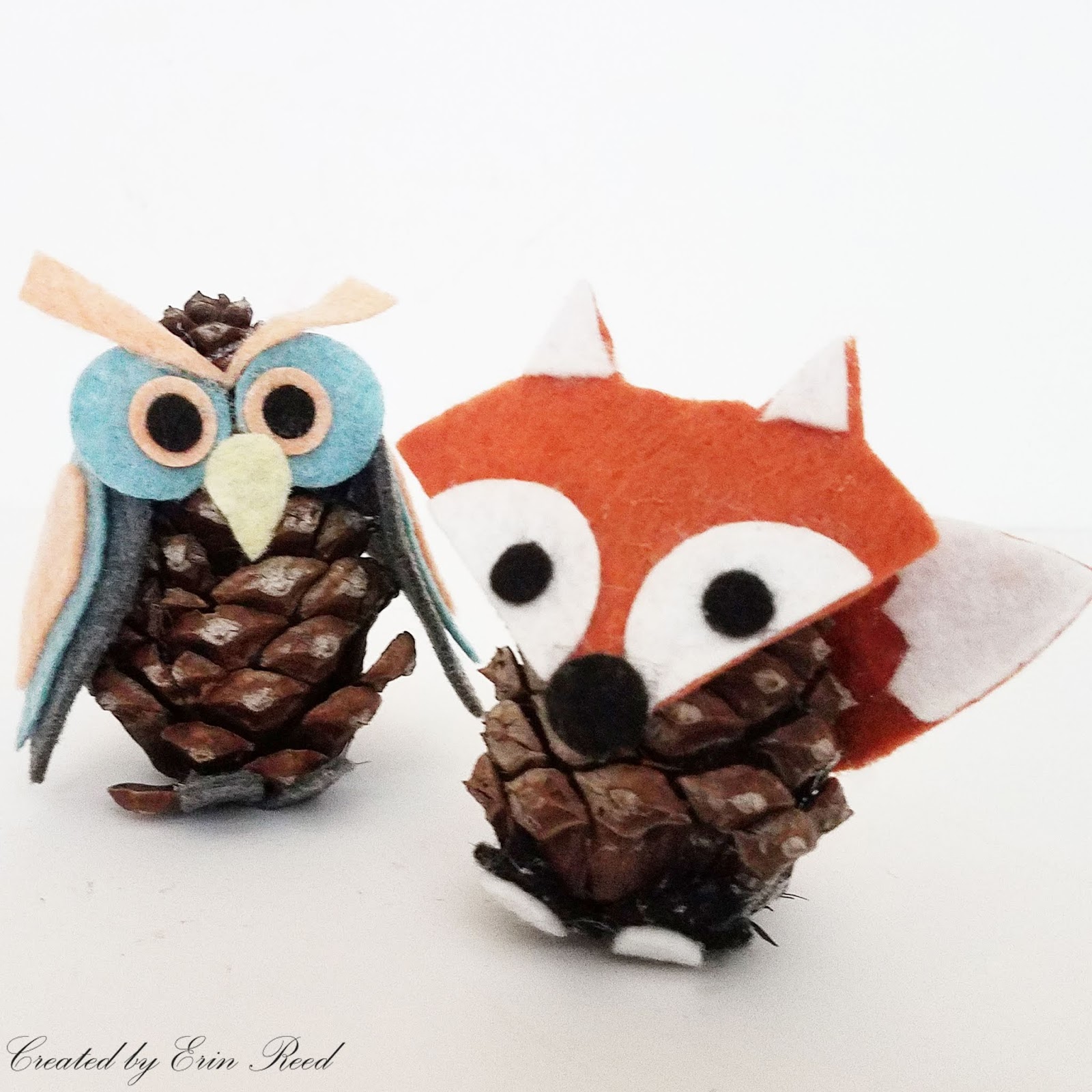 Erin Reed Makes Autumn is Here DIY Pine Cone Fox & Owls Plus 3