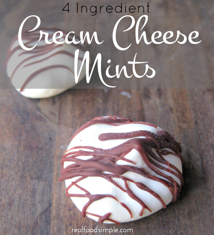 These cream cheese mints are very simple to make and only have 4 ingredients! | realfoodsimple.com