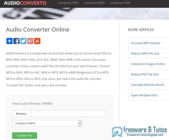 AudioConverto : un service en ligne de conversion audio