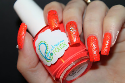 Bollywood inspired orange neon nail art