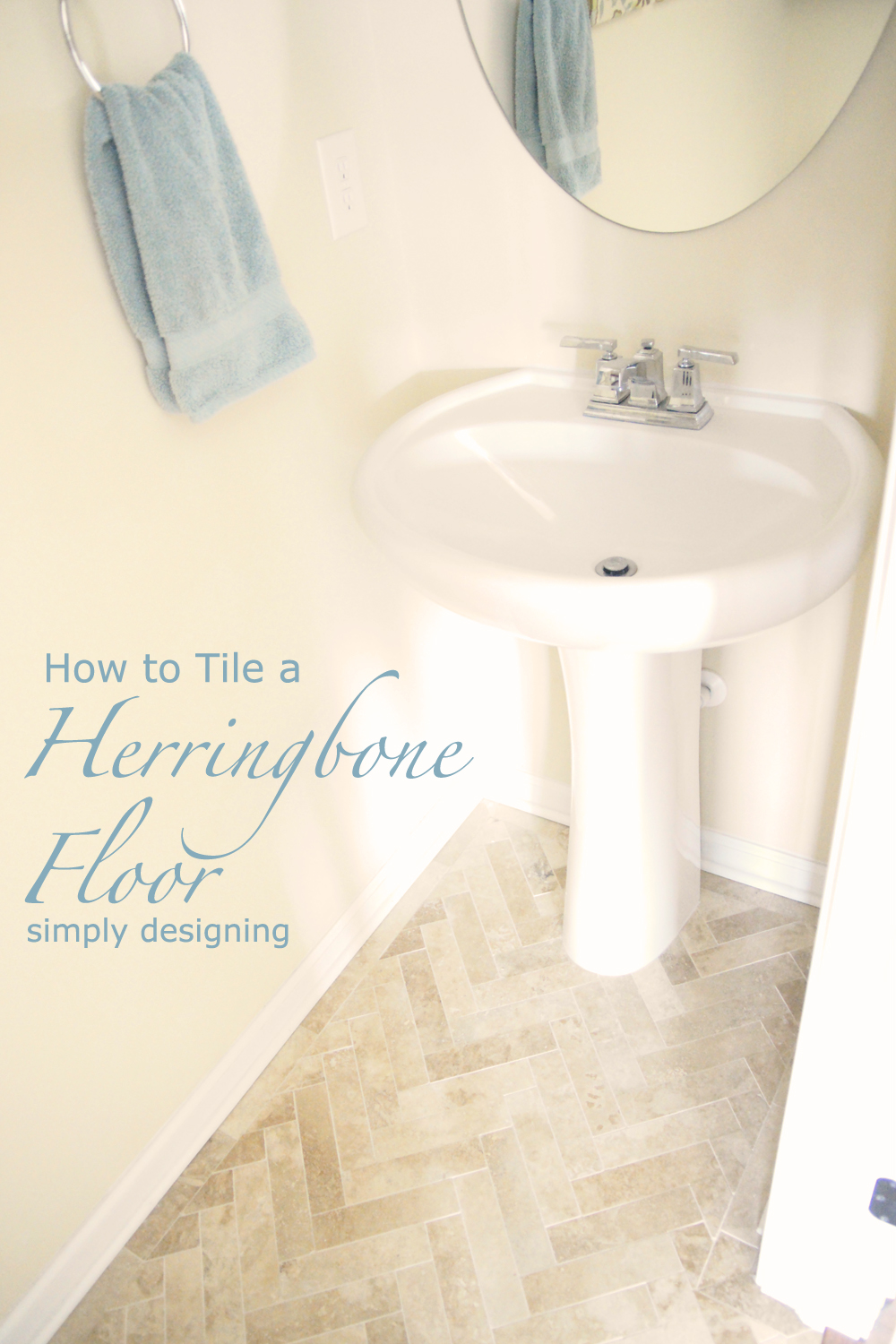 Herringbone Tile Floor - How to Prep, Lay, and Install