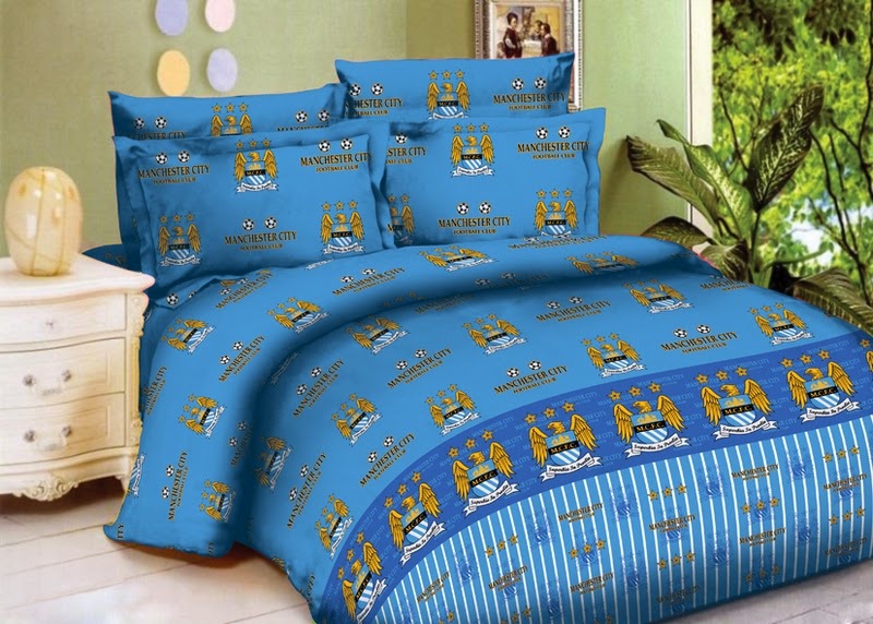 Peralatan Kamar Tidur, Sprei Bahan Star Motif Club Bola MANCHESTER CITY