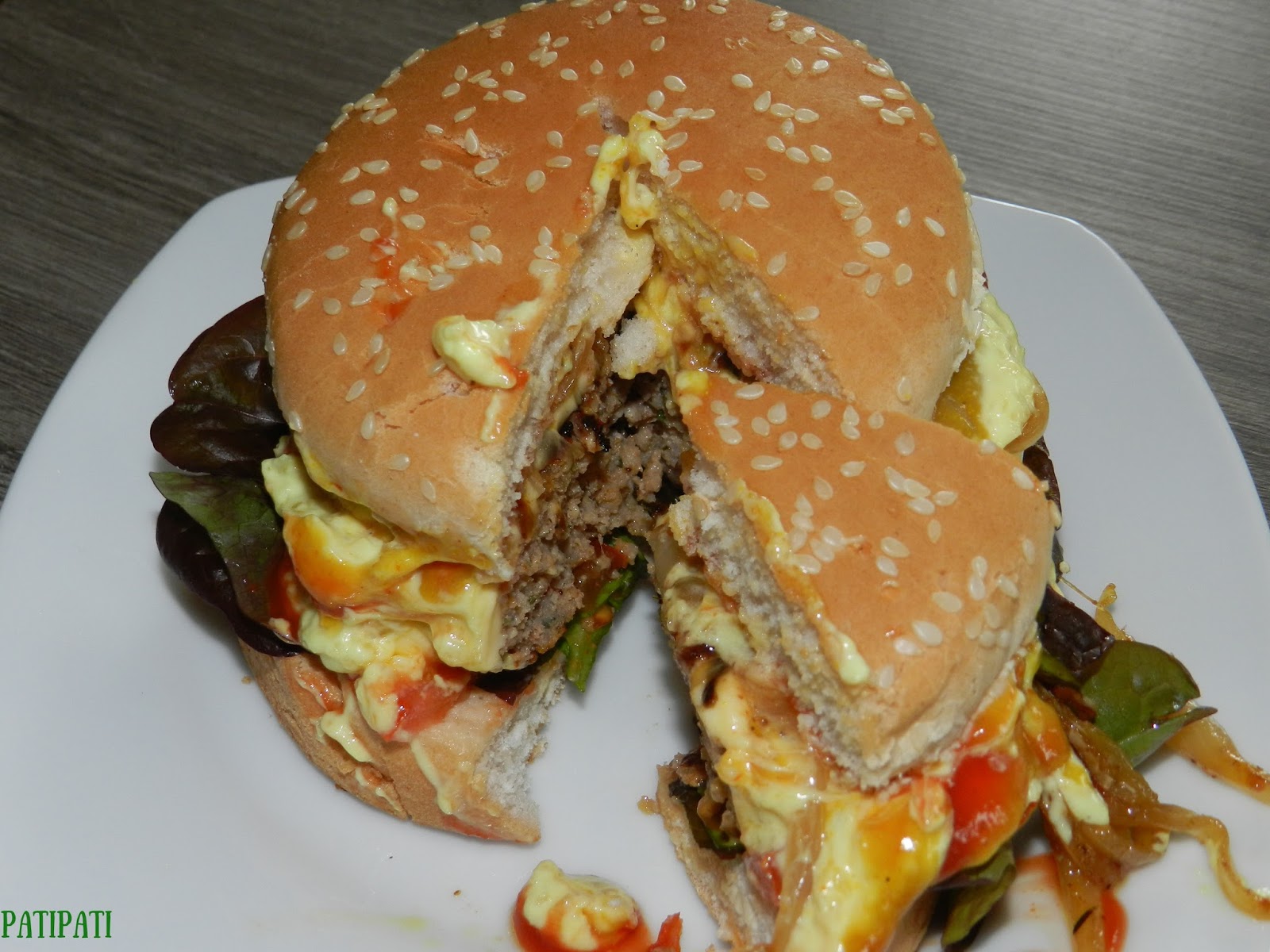 Hamburger maison aux 3 sauces