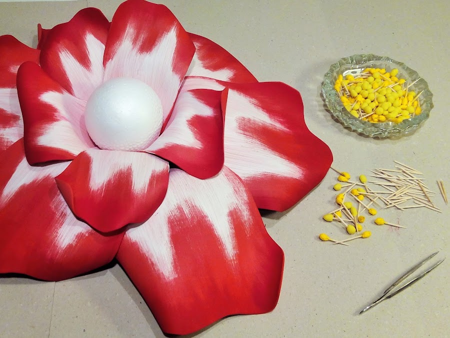como hacer una flor en foami