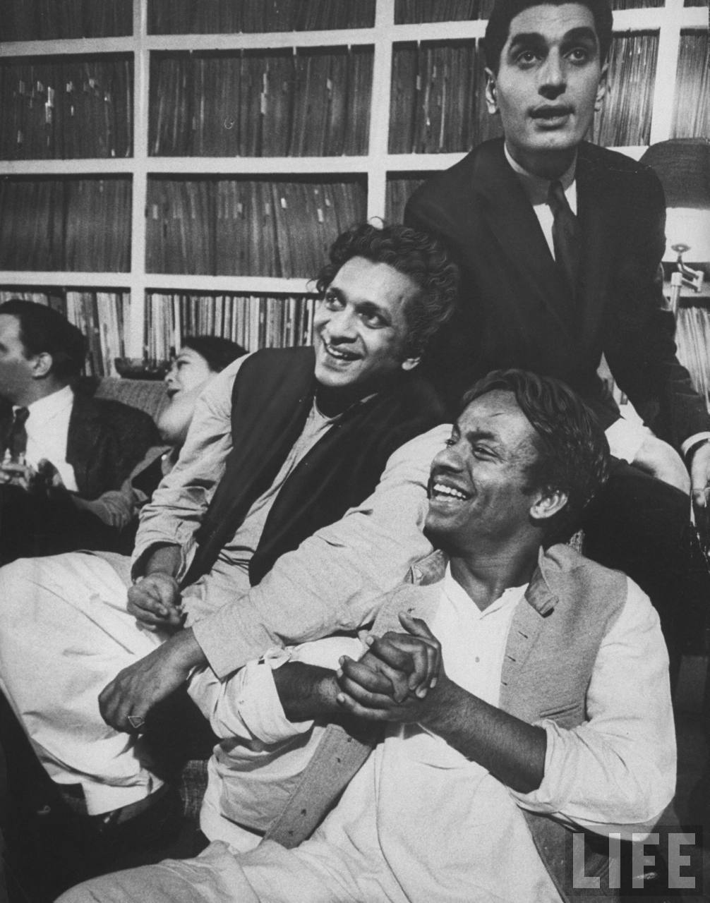 Pandit Chatur Lal with Pandi Ravi Shankar in a light mood Source: Life Archive hosted by Google