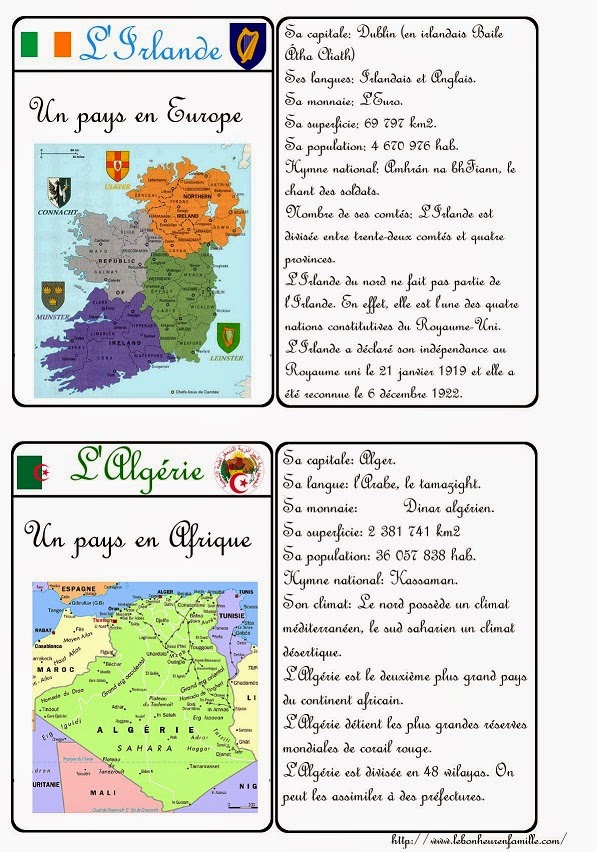 Le bonheur en famille Géographie, l'Irlande...