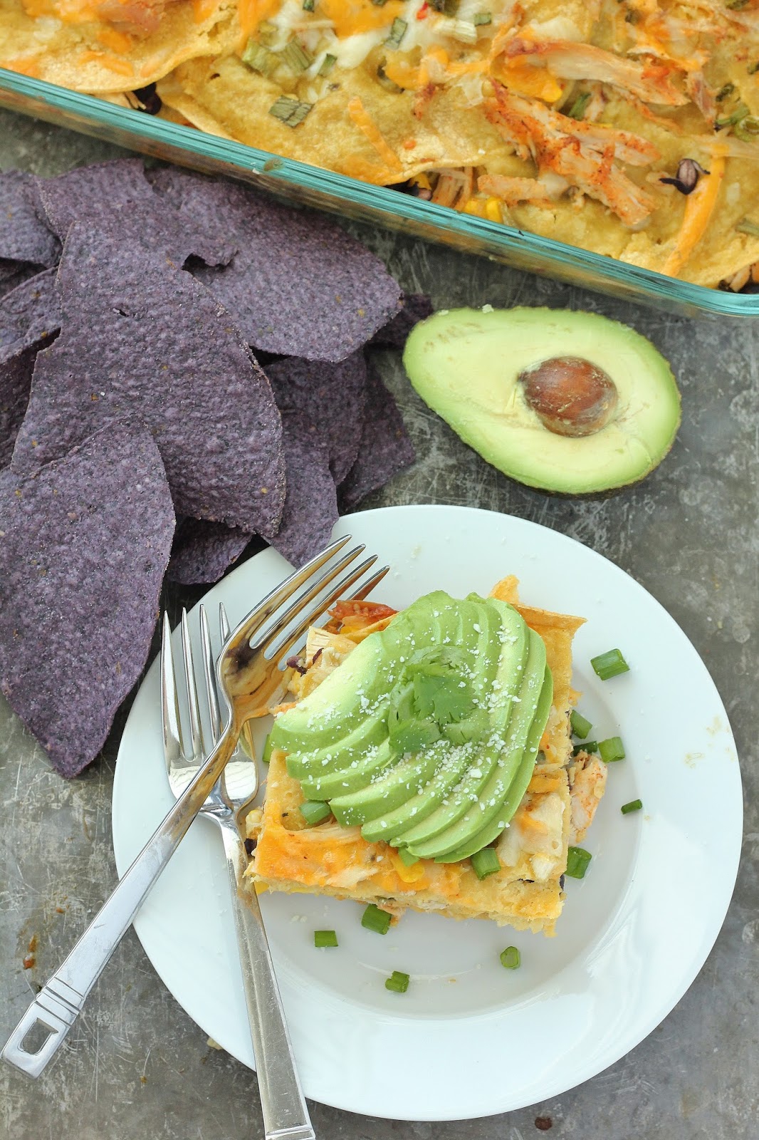 Green Chile Chicken Enchilada Casserole