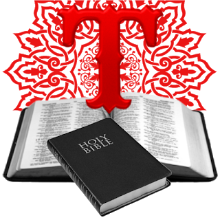 Abecedario Rojo con Biblia. Red Alphabet with a Bible.