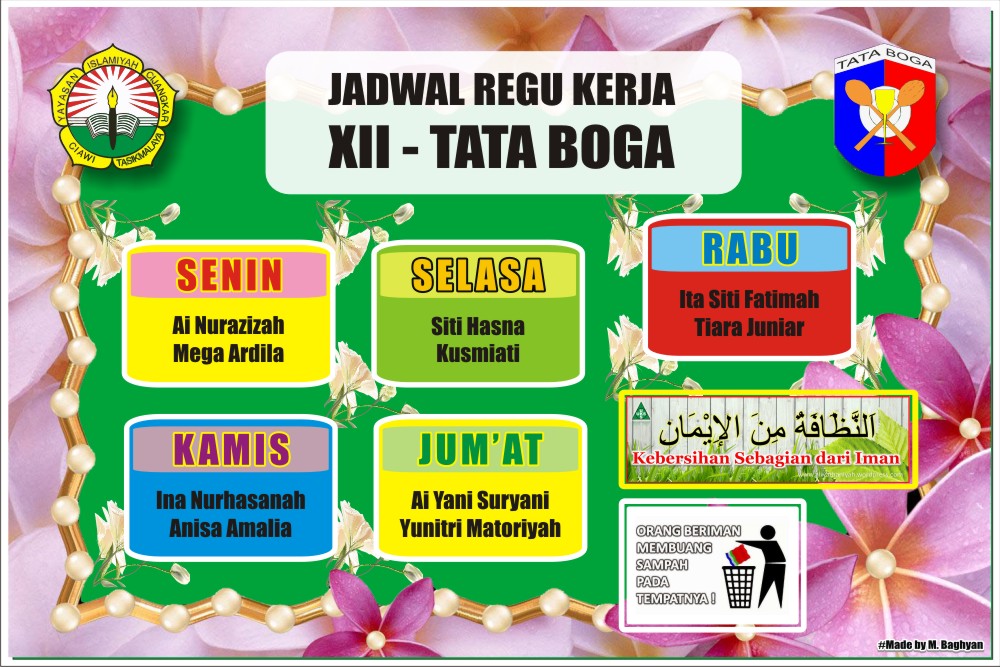 Download Contoh Jadwal Piket Kelas.cdr KARYAKU