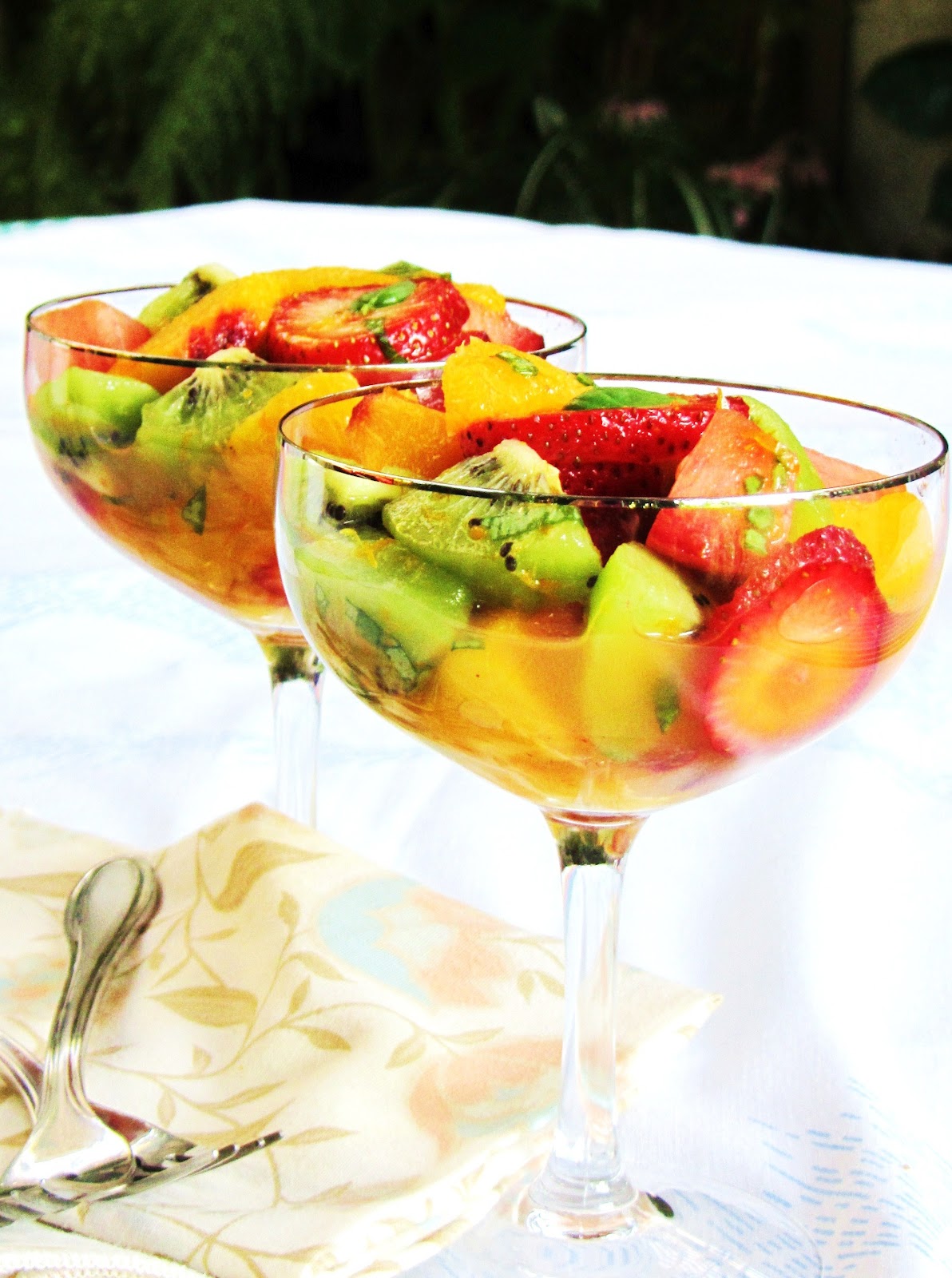 Let's eat......simple! Summer Fruit Salad with OrangeHoneyBasil Dressing