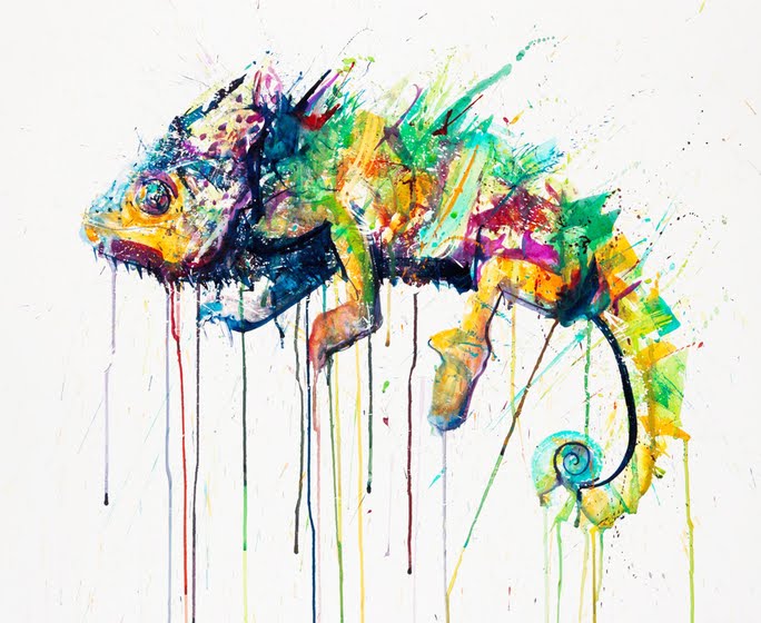 Simply Creative Dripping and Splattering Animal Paintings by Dave White