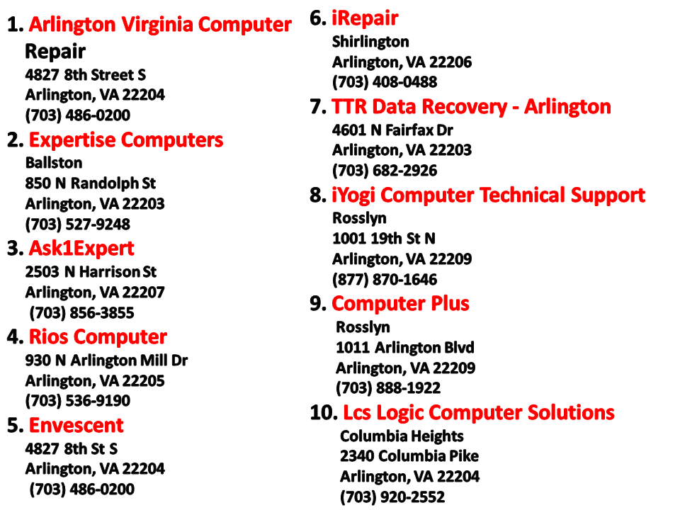 Computer Repair Arlington Va Tech News Today
