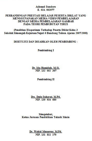 Contoh Halaman Persetujuan Skripsi