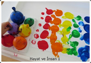 Balonlarla Baskı Boyama Resmi Yapımı Resim Yapımı