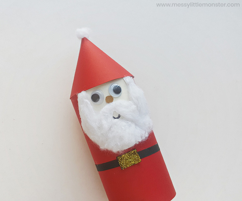 paper tube Santa crafts for preschoolers
