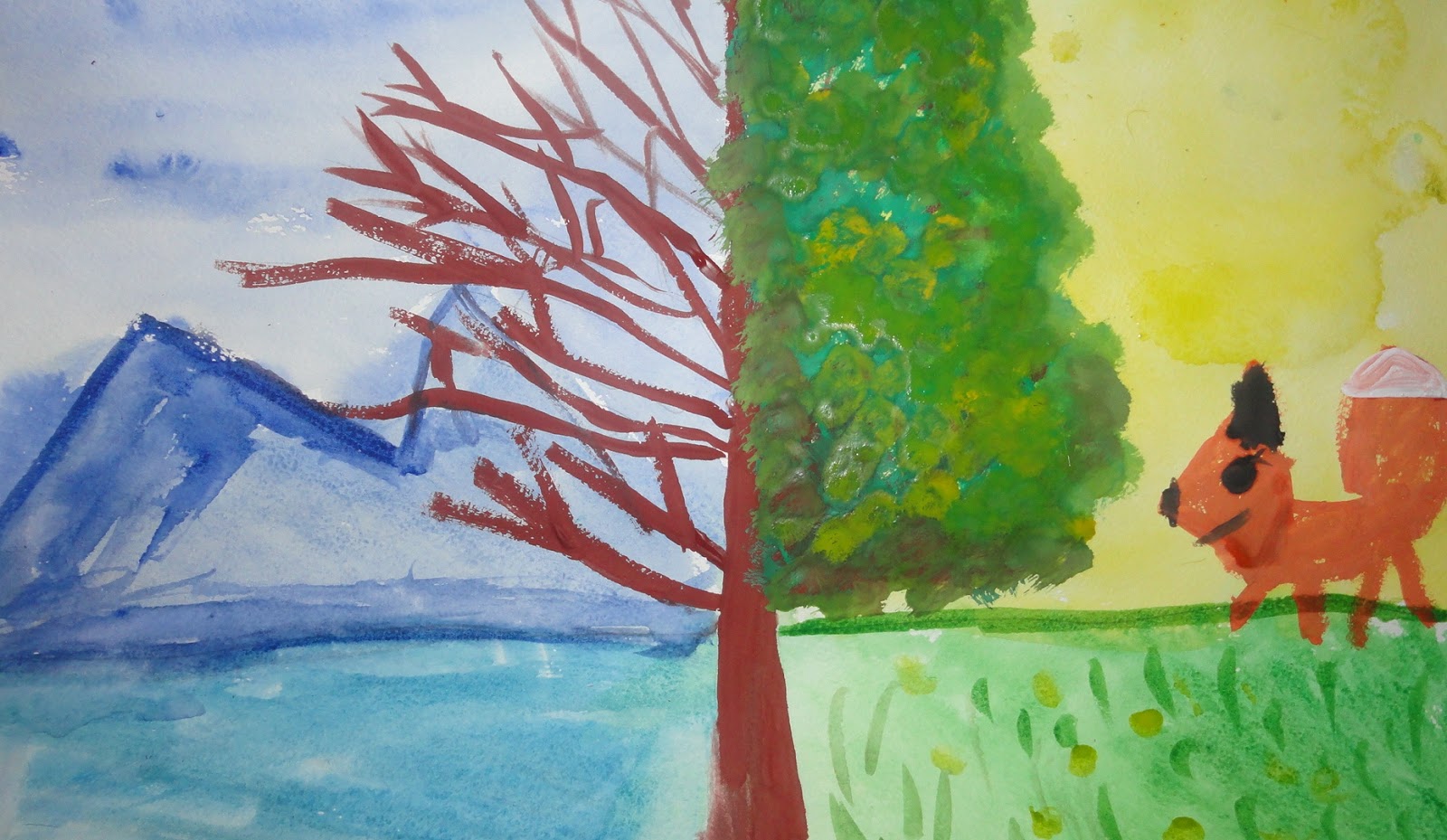 Рисование встреча зимы