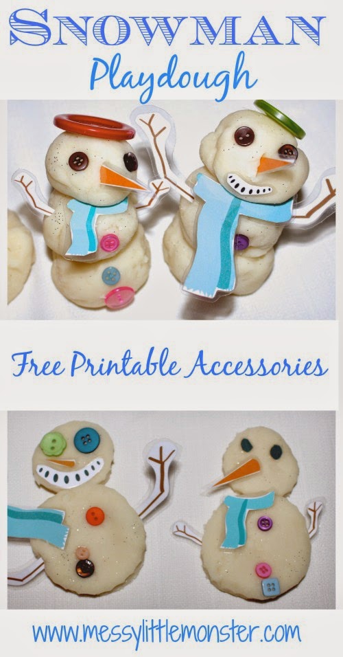 snowman playdough for toddlers and preschoolers