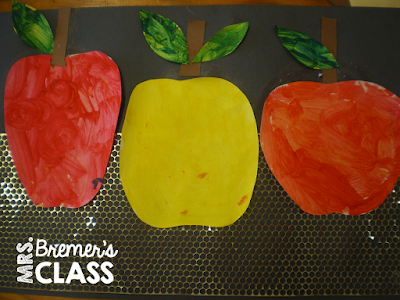 Fall apple art activities with a focus on mixing colors