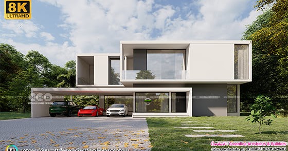 Minimalist style 8K ultra HD 3d house rendering - Kerala Home Design