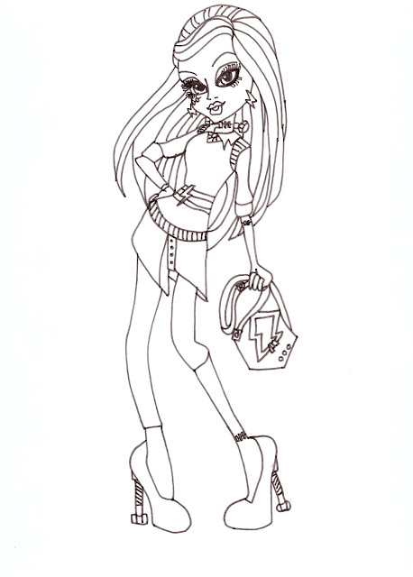 Free Printable Monster High Coloring Pages: Frankie Schools Out