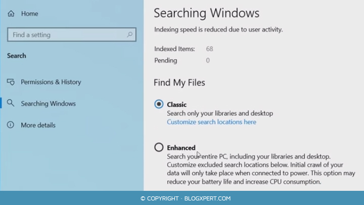 Búsqueda mejorada en Windows 10