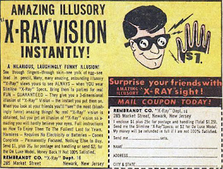 Comic book ad for X-Ray vision glasses