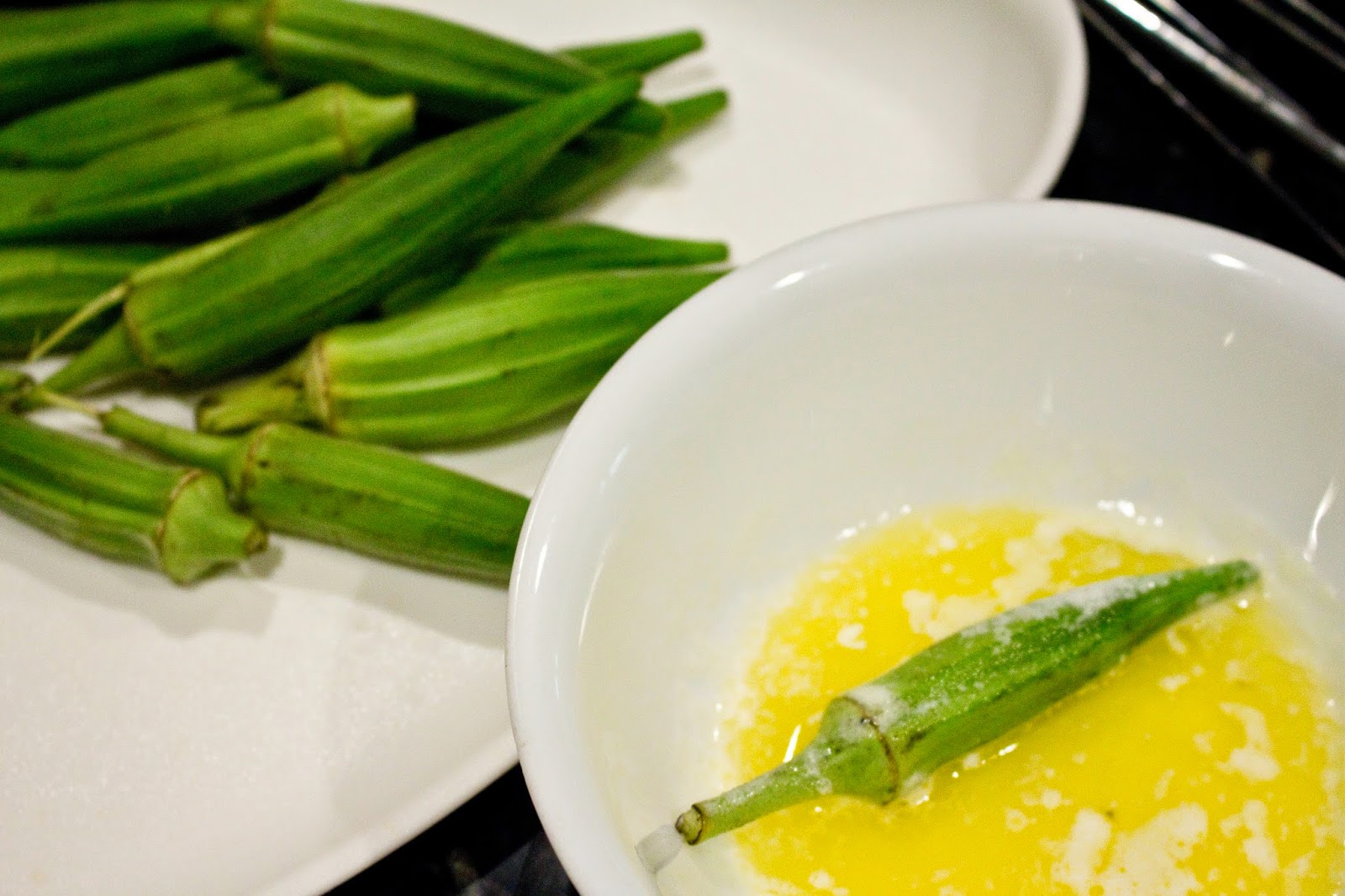 Grilled Okra Savvy Apron