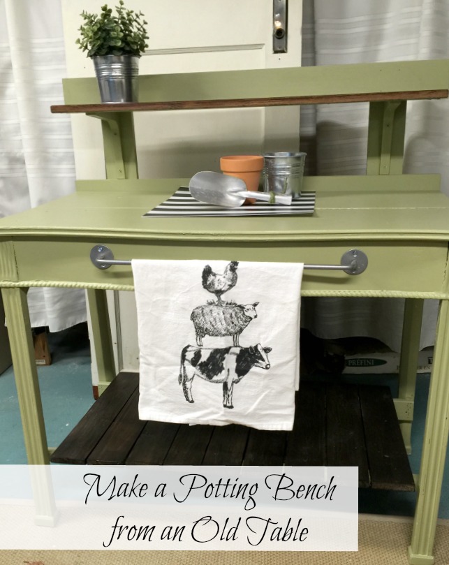 Using an Old Table to Create a Potting Bench www.homeroad.net