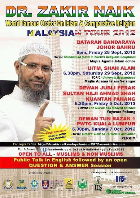 Wordless Wednesday - Dr Zakir Naik Malaysian Tour 2012
