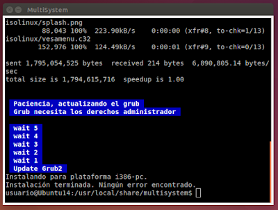 MultiSystem actualizando Grub