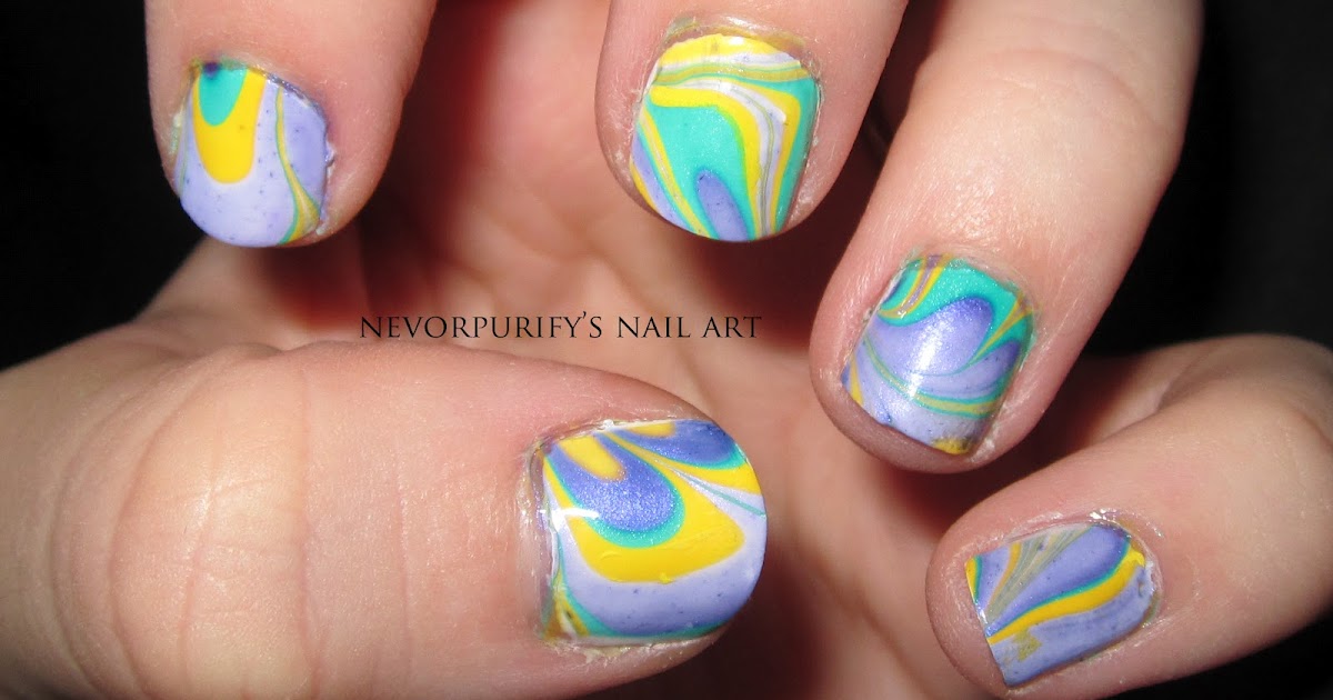 Nevorpurify's Nail Art: Water Marbling
