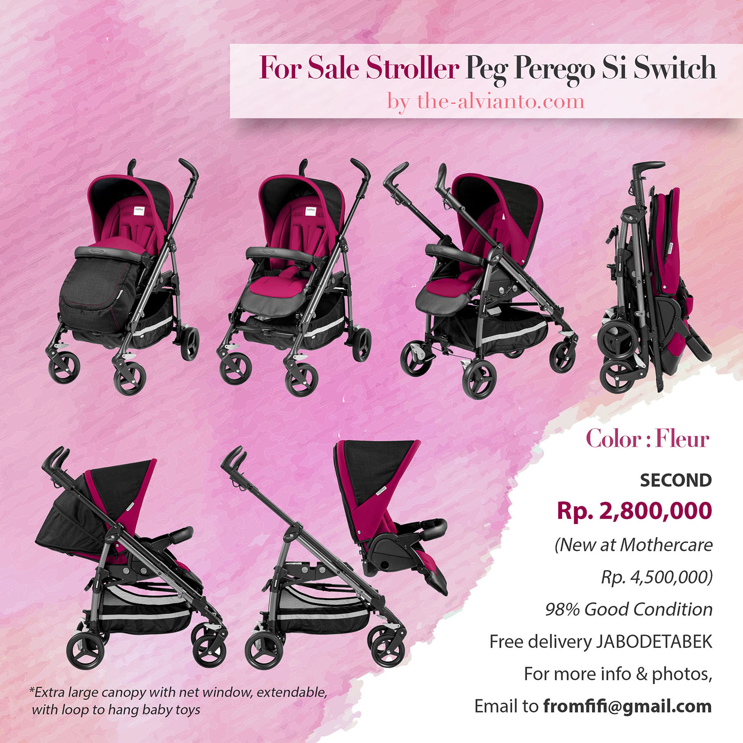 For Sale Peg Perego Si Switch Stroller FIFI ALVIANTO