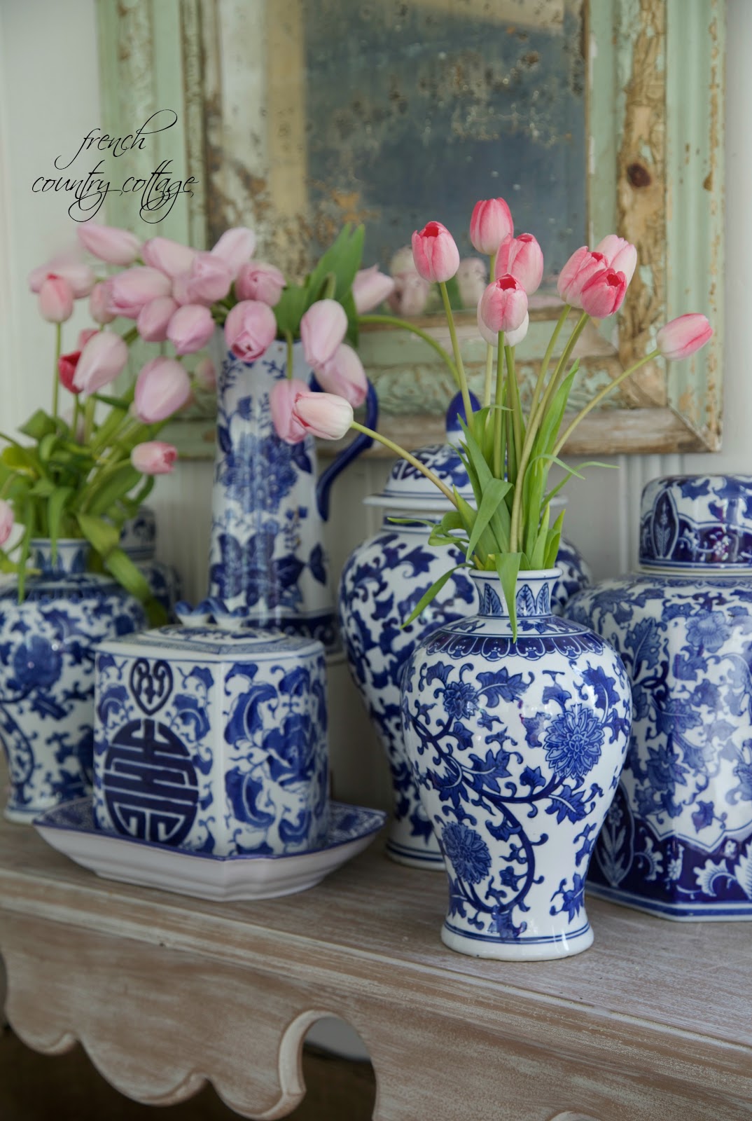 Blue White Love French Country Cottage