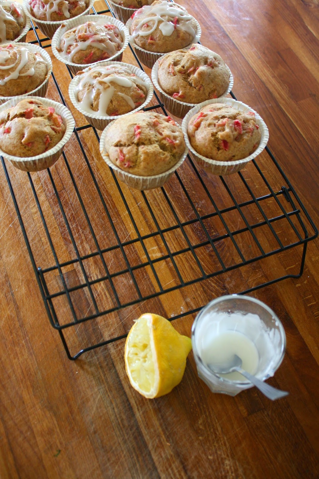 Eating for and Living with MS Gluten/Dairy free Rhubarb Muffins with