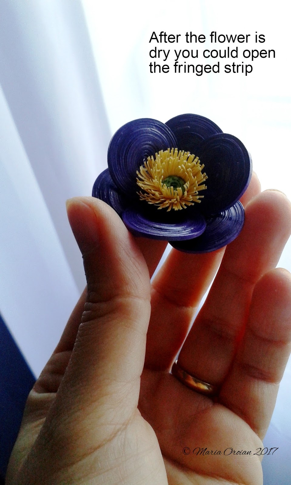 oro's quilling&handmade Quilled purple poppy mini tutorial