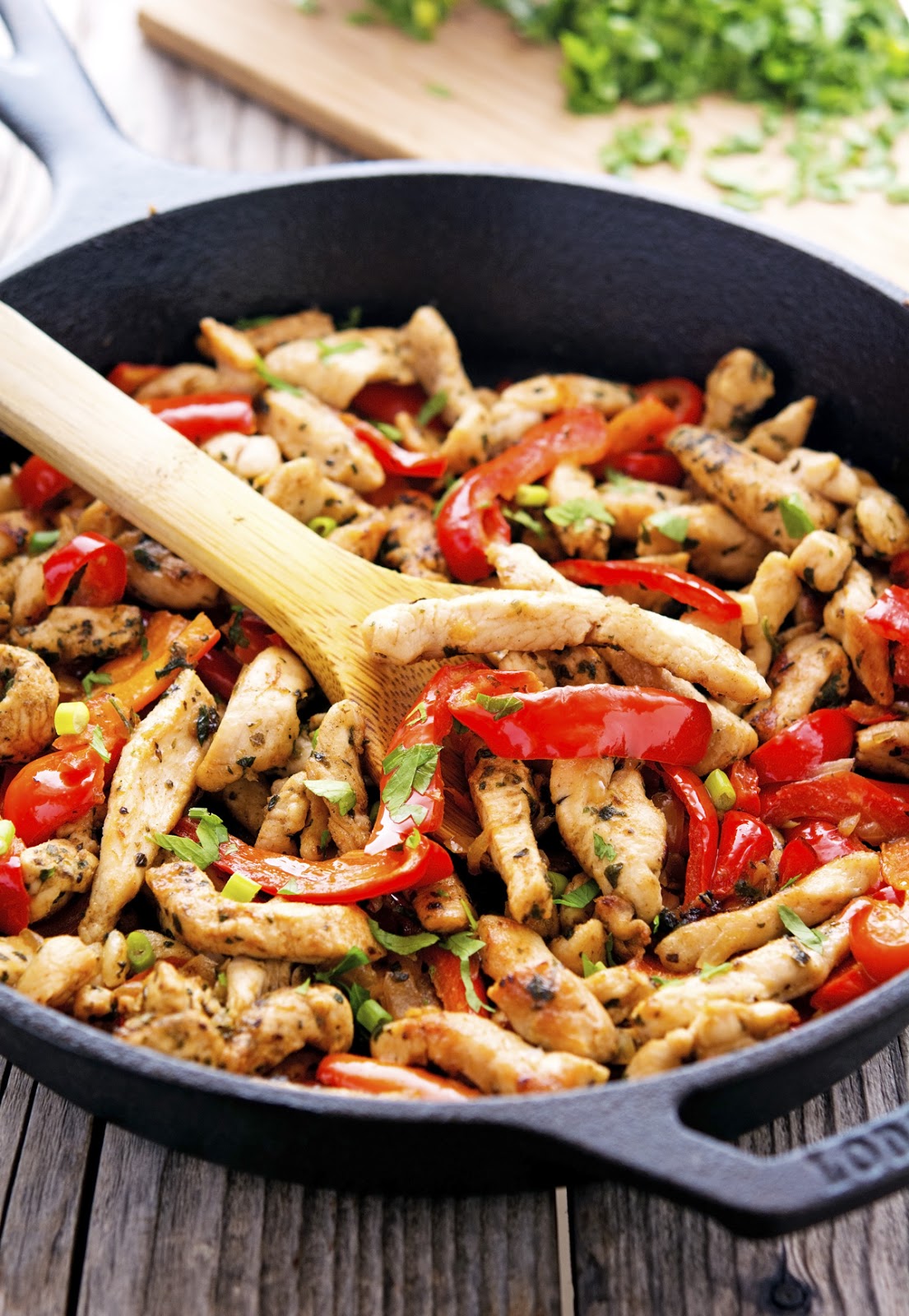 Skillet Chicken Fajitas - The Whole Cook