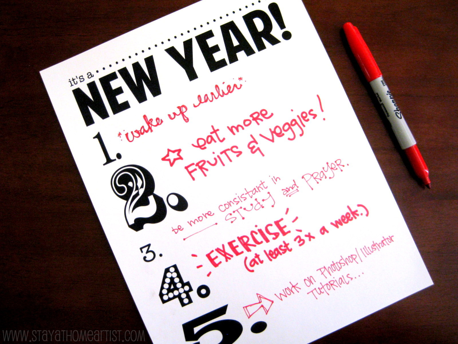 stayathomeartist.com: "it's a new year!" resolution printable...