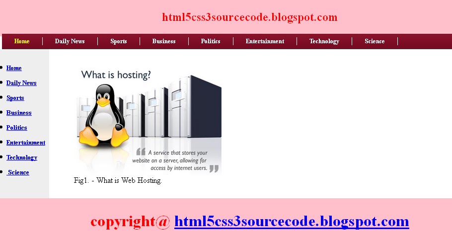 HTML5 CSS3  How to Create template using HTML5 Semantic Elements