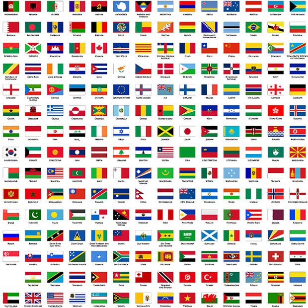 Colección de banderas de países en vector (Illustrator)