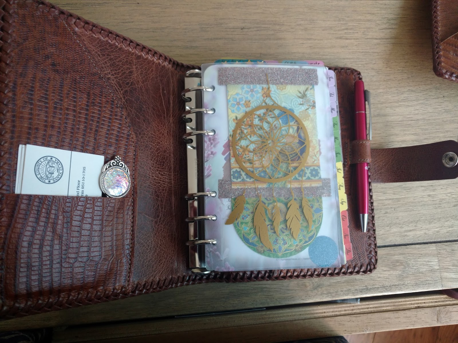 Sharondippity Custommade handtooled leather planner