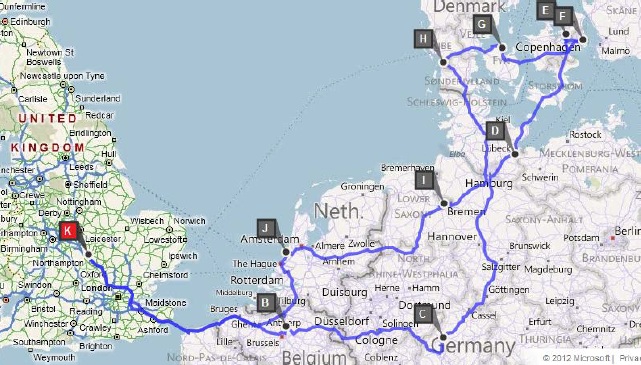 Our Route around Europe