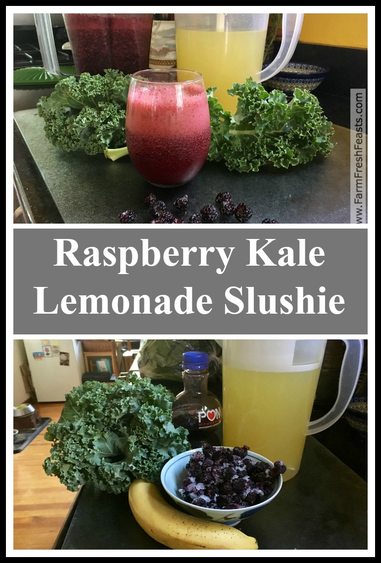 Farm Fresh Feasts Raspberry Kale Lemonade Slushie