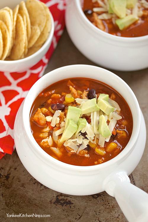 Skinny taco soup is healthy and really easy to make